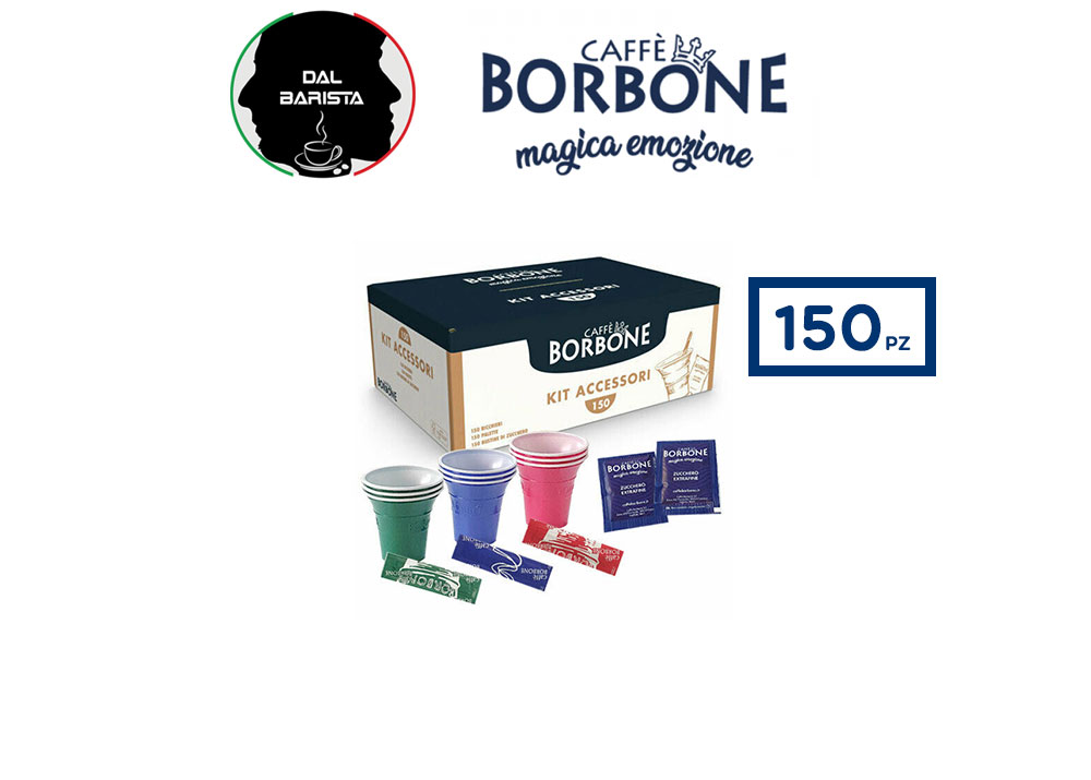 300 Kit Accessorio Caffè Borbone con Bicchierini Palettine e Zucchero  ORIGINALI
