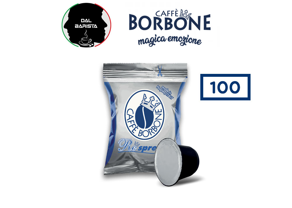 Caffè Borbone Respresso Miscela Blu Espresso Capsules, 100 Capsules